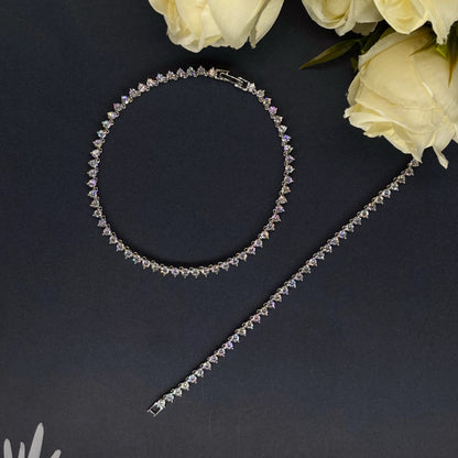 Royal Radiance Tennis Anklet in Italian 92.5 Silver