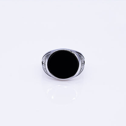 Turkish Style Men’s Silver Ring with Black Onyx