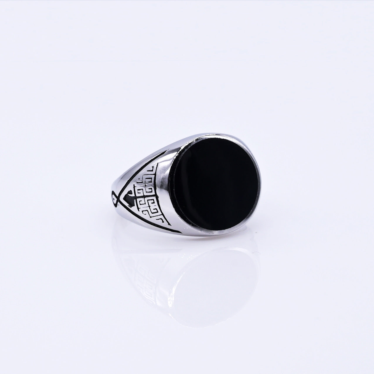 Turkish Style Men’s Silver Ring with Black Onyx