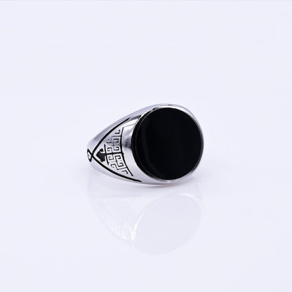 Turkish Style Men’s Silver Ring with Black Onyx