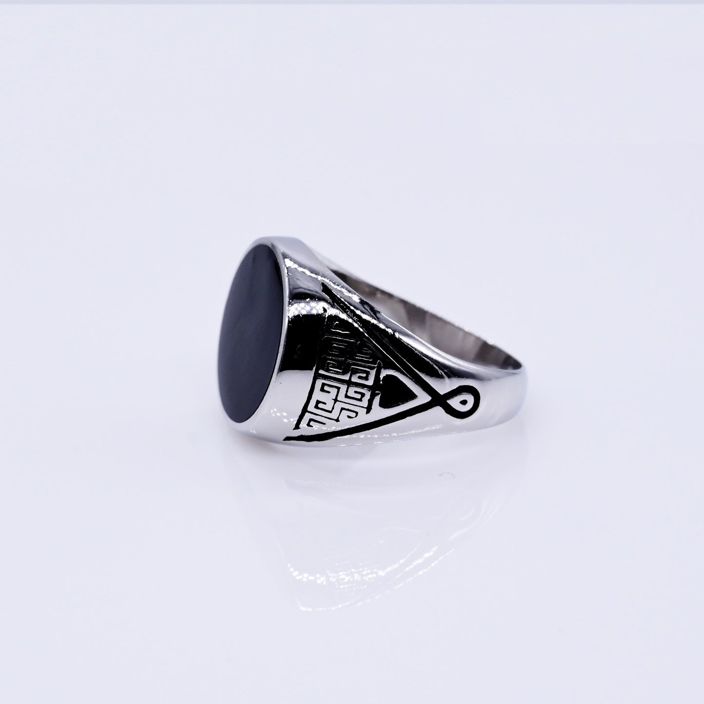 Turkish Style Men’s Silver Ring with Black Onyx