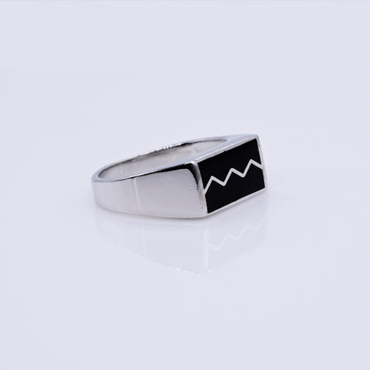 Turkish Style Men’s Silver Ring with Black Onyx