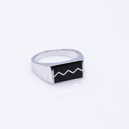 Turkish Style Men’s Silver Ring with Black Onyx