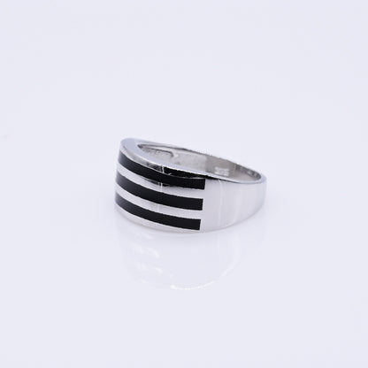 Turkish Style Men’s Silver Ring with Black Onyx