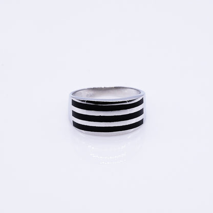 Turkish Style Men’s Silver Ring with Black Onyx