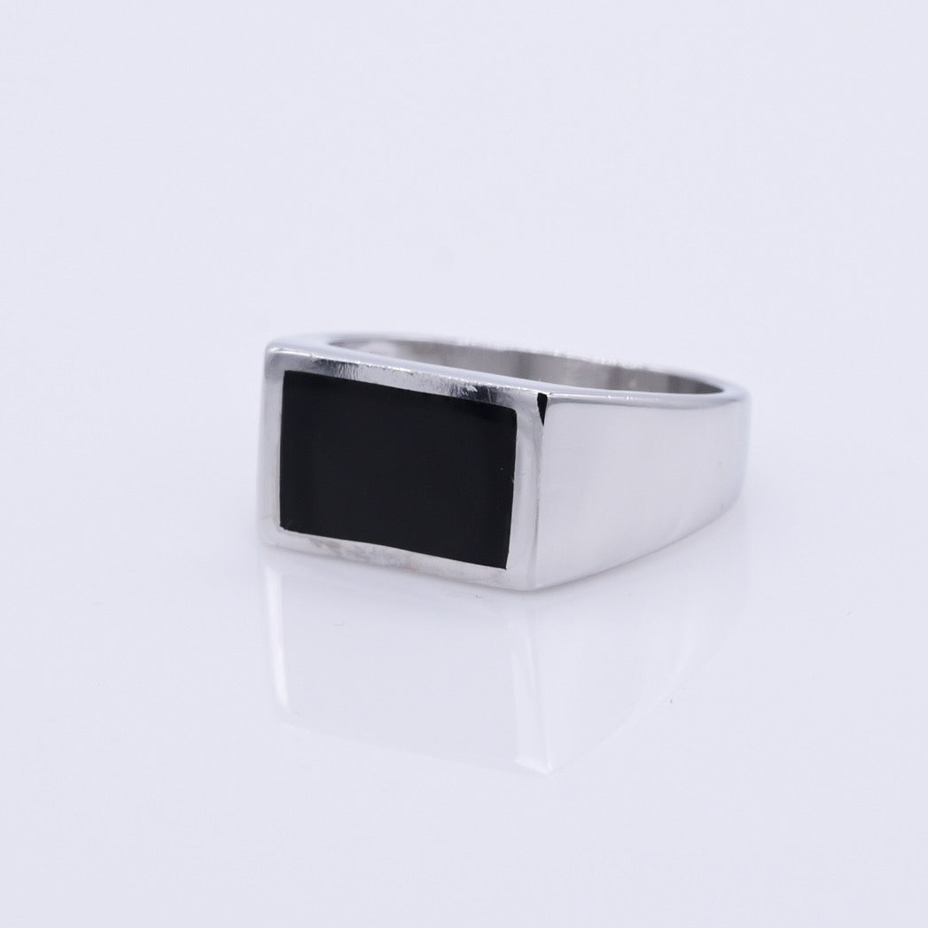 Turkish Style Men’s Silver Ring with Black Onyx