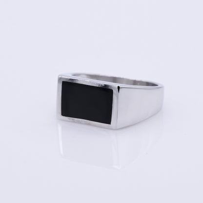Turkish Style Men’s Silver Ring with Black Onyx