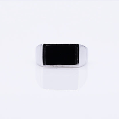 Turkish Style Men’s Silver Ring with Black Onyx